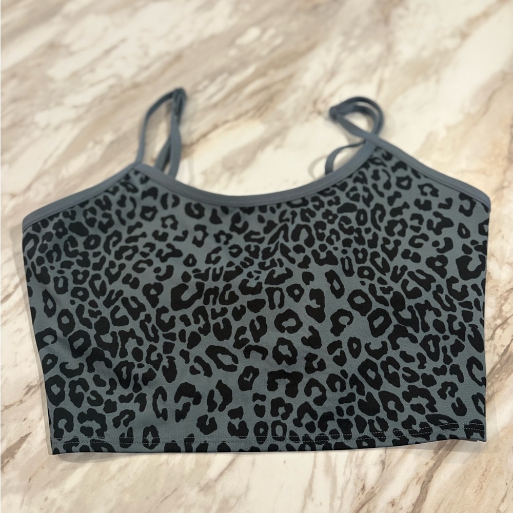 Victoria's Secret Gray Leopard Print Crop Top